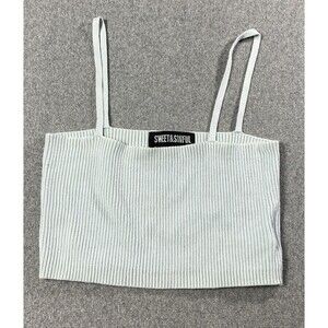 Sweet & Sinful Women Knit Blue Tank Top S